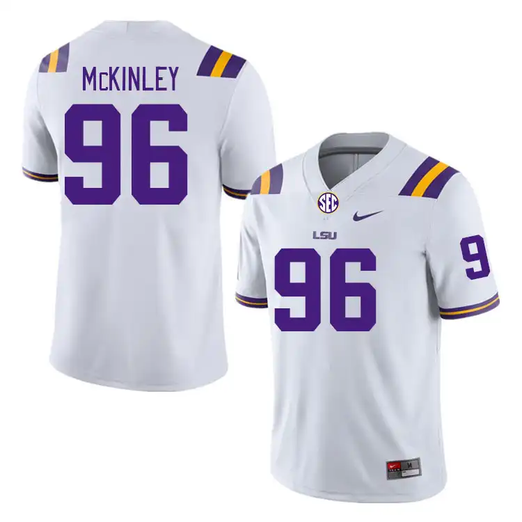 Men's LSU Tigers Dominick McKinley #96 White NCAA Football Jersey